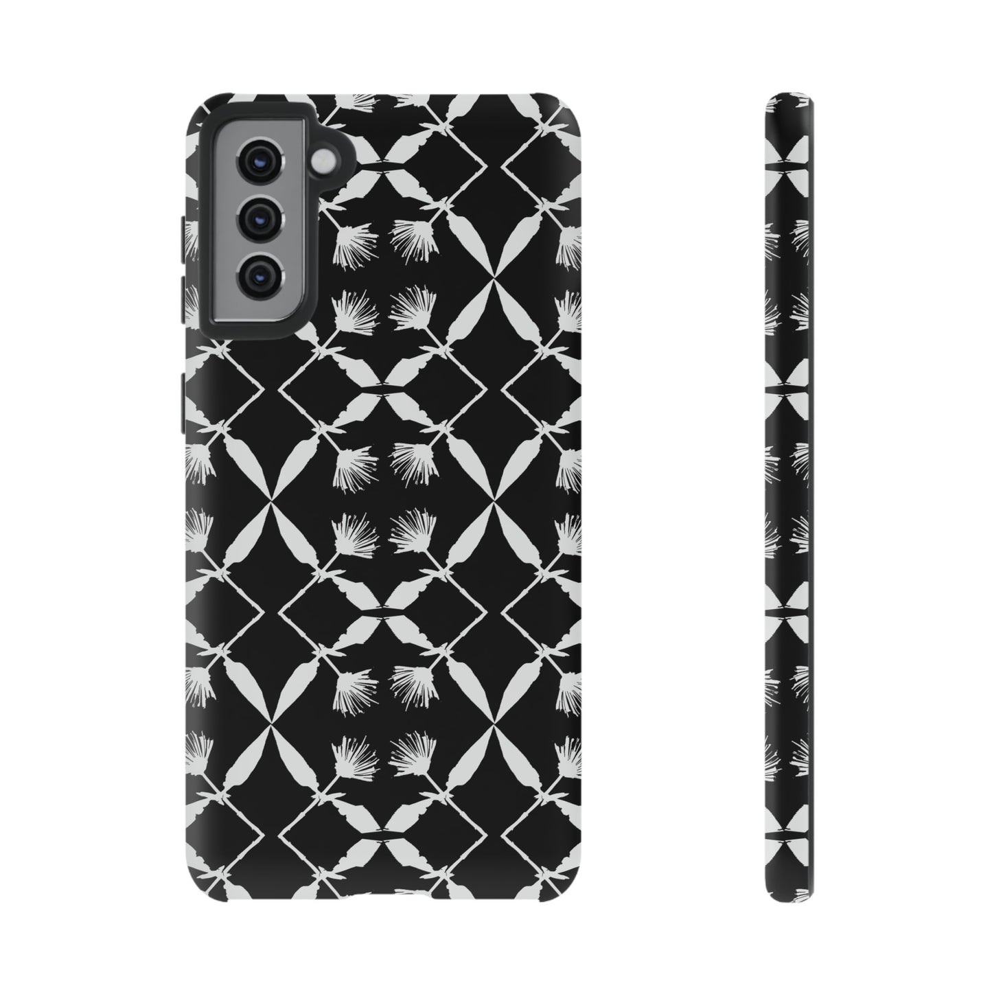 Black and White Floral Tough Cases for Google Pixel