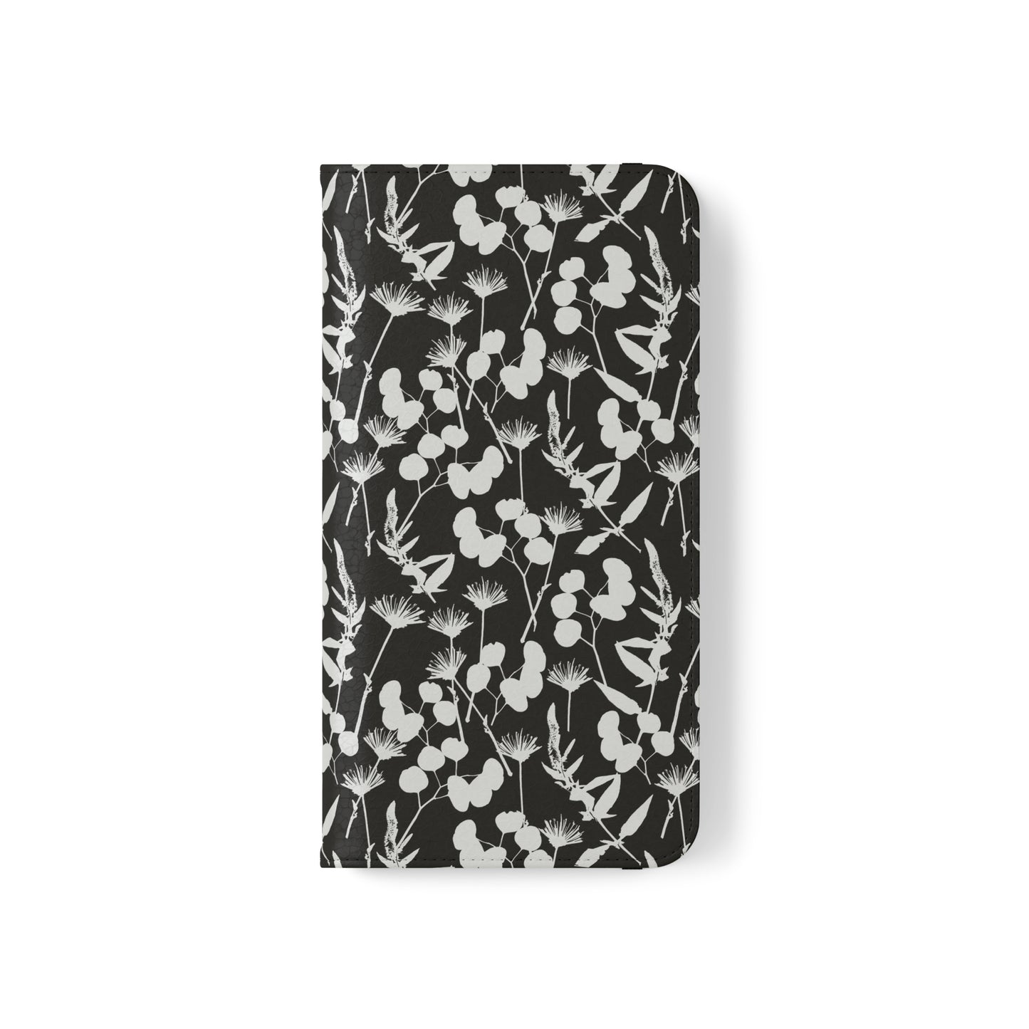 Black and White Floral Flip Cases for iPhone