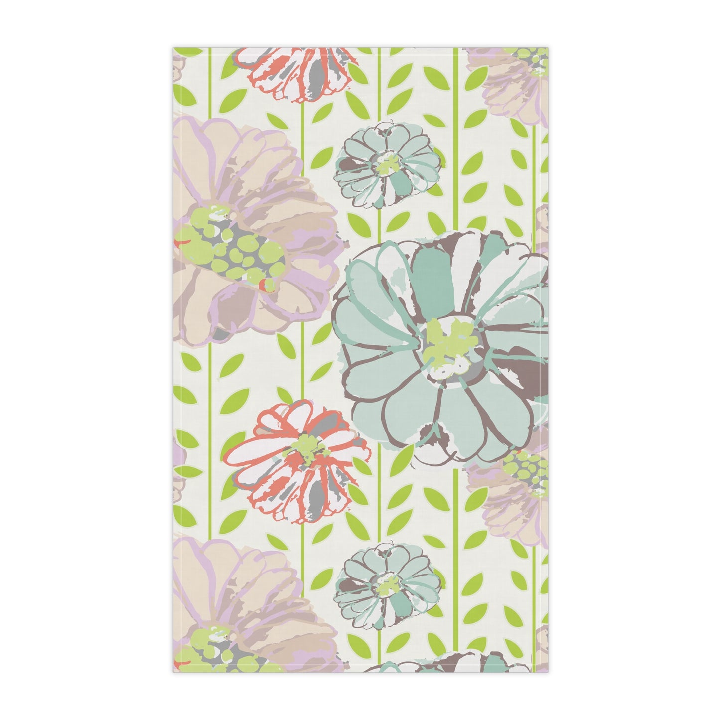 Soft Watercolor Floral Kitchen Towel