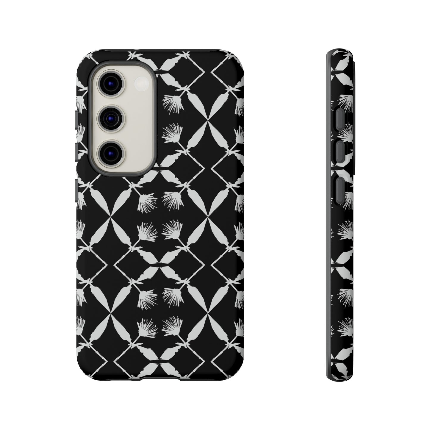 Black and White Floral Tough Cases for Google Pixel