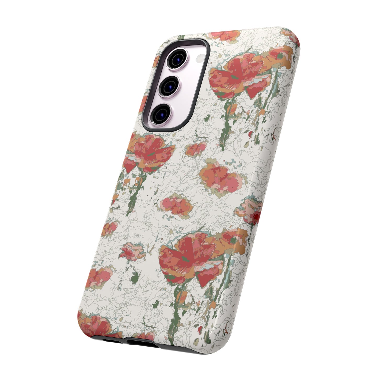 Orange Poppies Tough Cases for Samsung