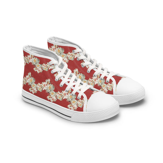 Daisies, Zig Zag Stripe Women's High Top Sneakers