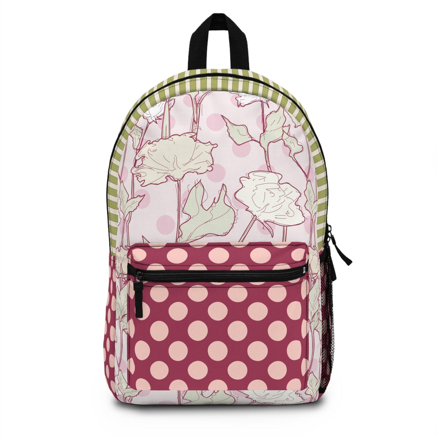 Roses and Dots in Pink Backpack