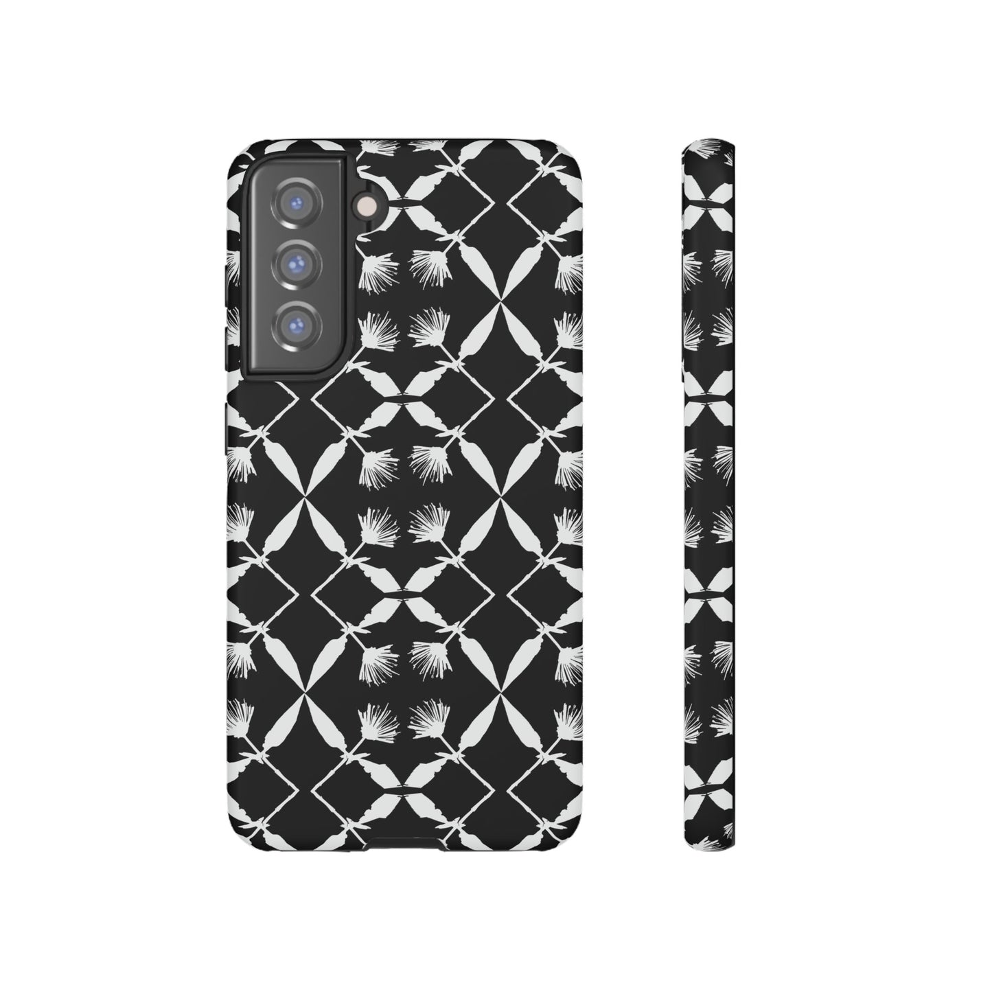 Black and White Floral Tough Cases for Google Pixel