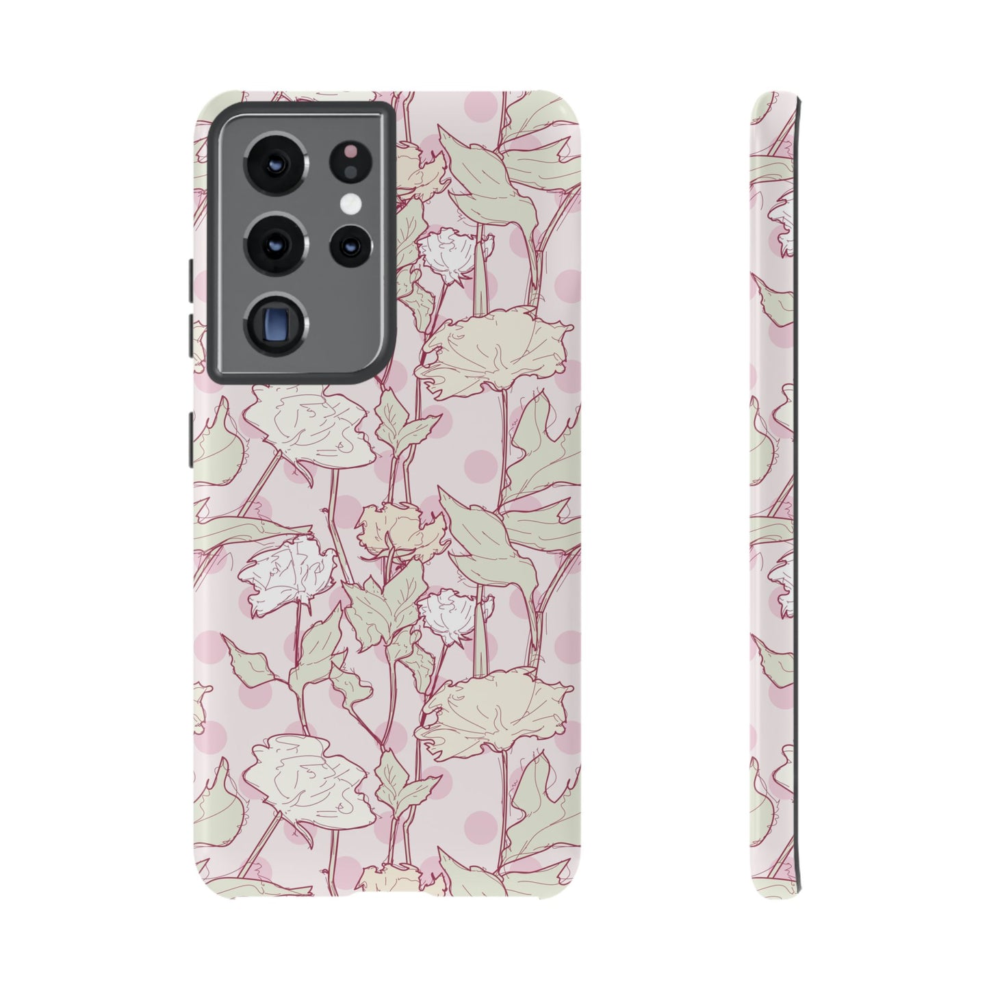 Roses and Dots in Pink Tough Cases for Samsung.