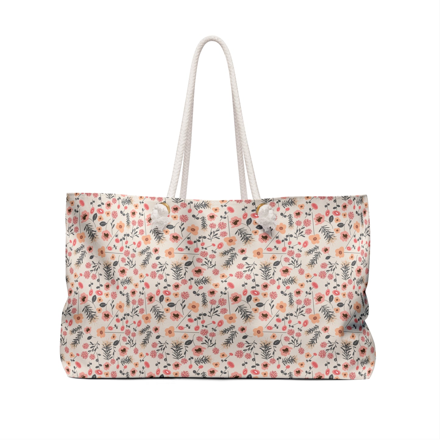 Peach and Cream Wildflowers Weekender Bag