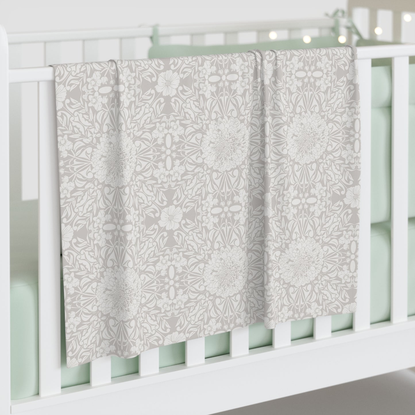 New Nouveau in Gray Baby Swaddle Blanket