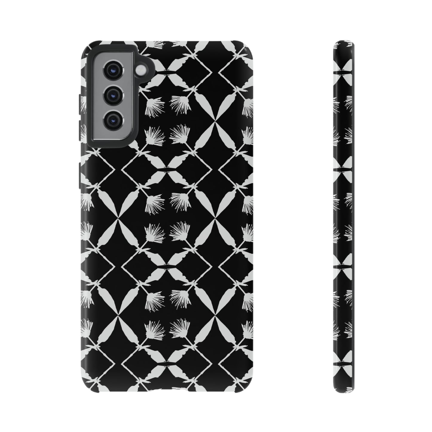 Black and White Floral Tough Cases for Google Pixel