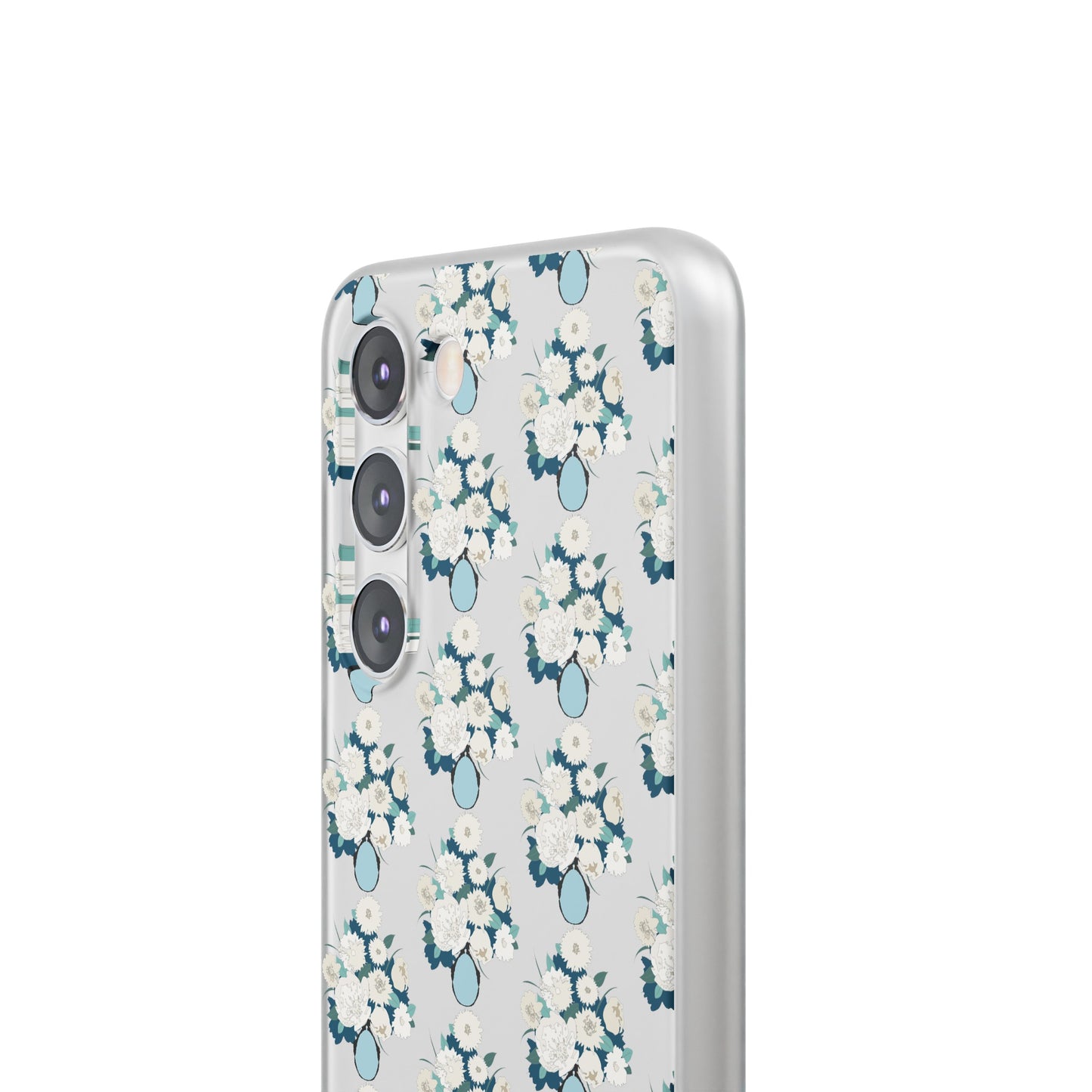 White Flowers in Vase Flexi Cases for Samsung