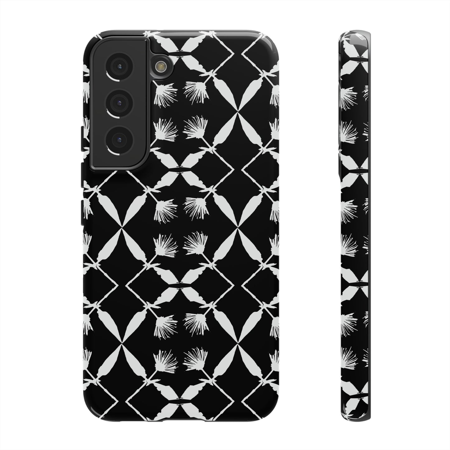 Black and White Floral Tough Cases for Google Pixel