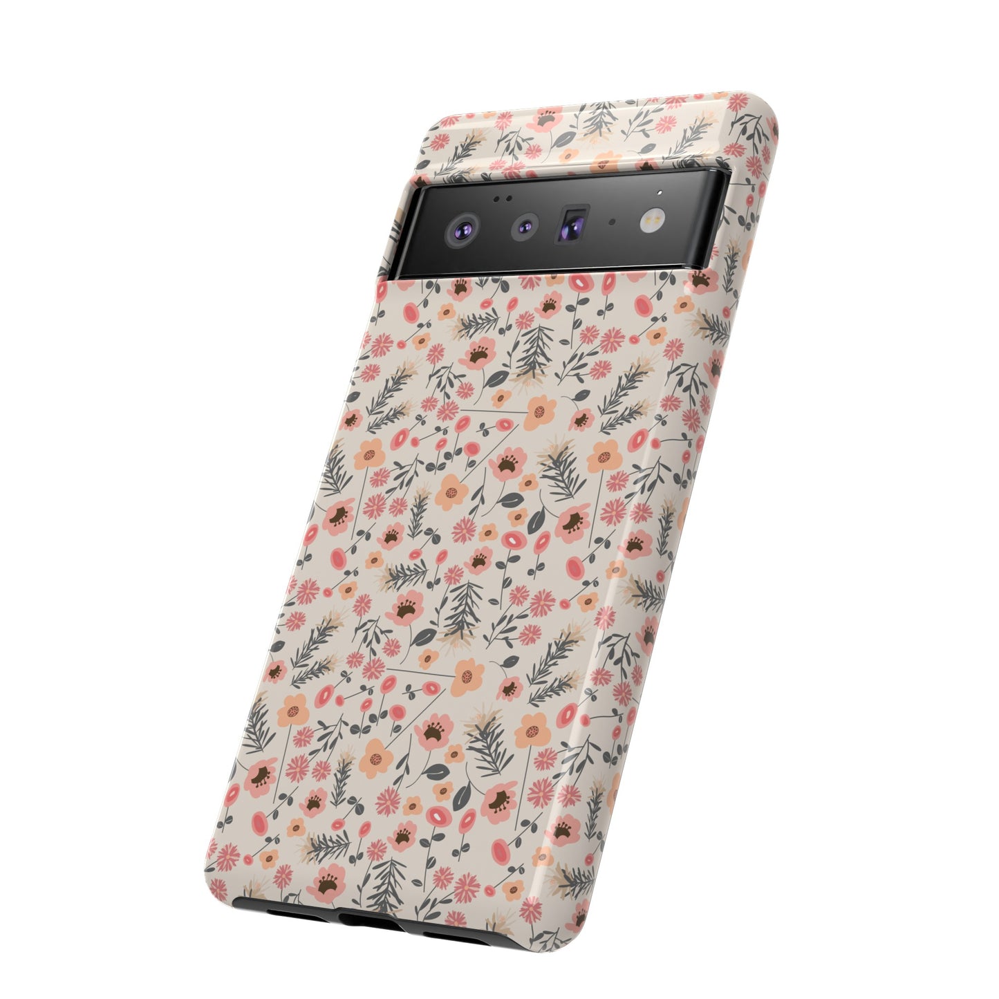 Peach and Cream Wildflowers Tough Cases for Google Pixel