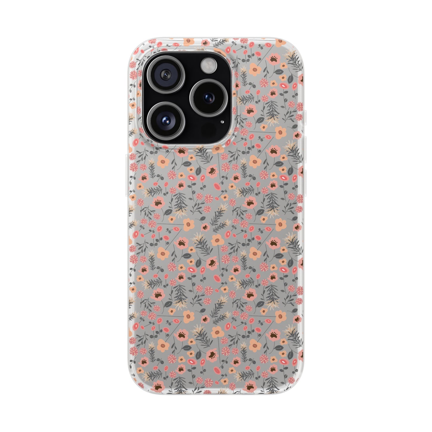 Peach Wildflowers Flexi Cases for iPhone