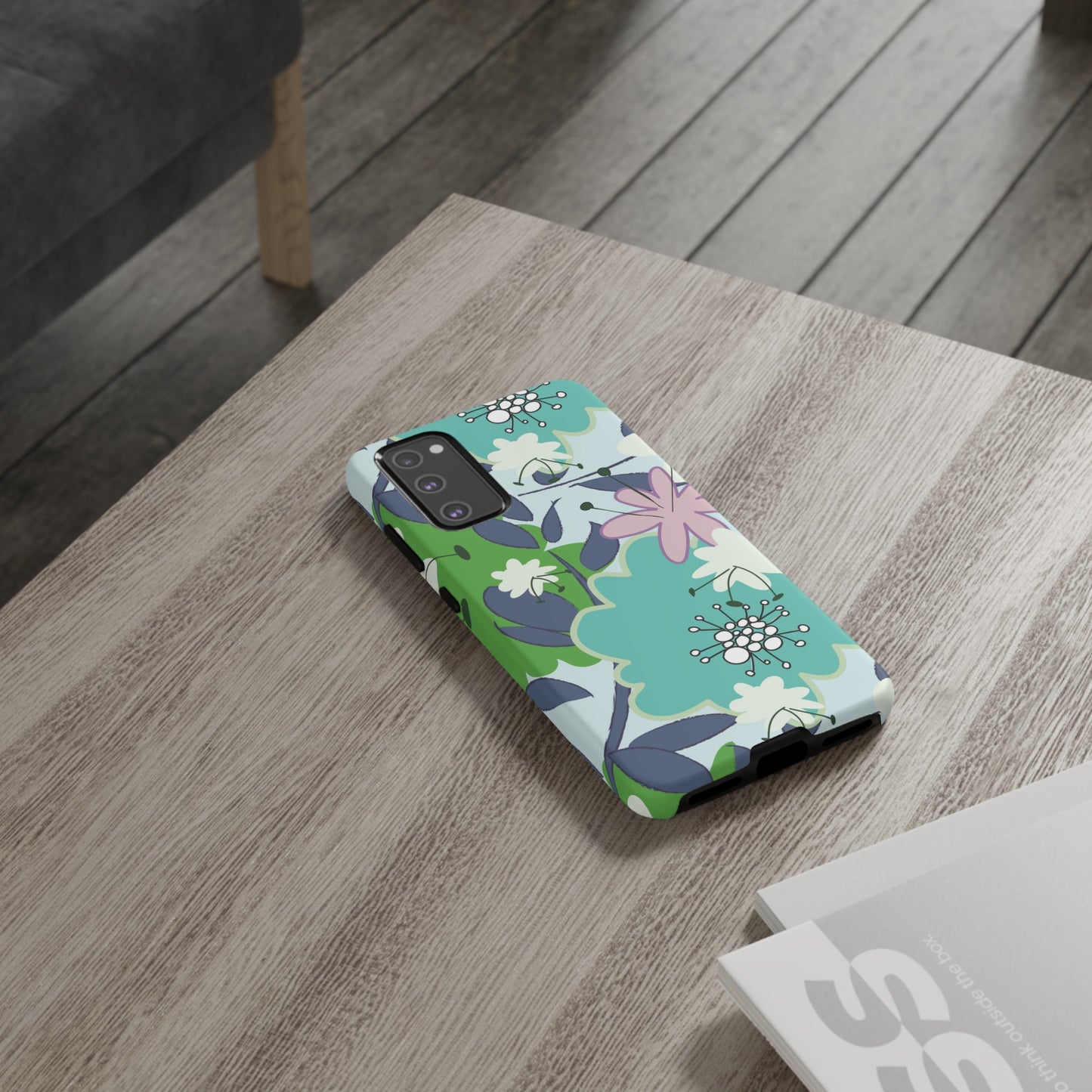 Mid Mod Floral in Blue and Green Tough Cases