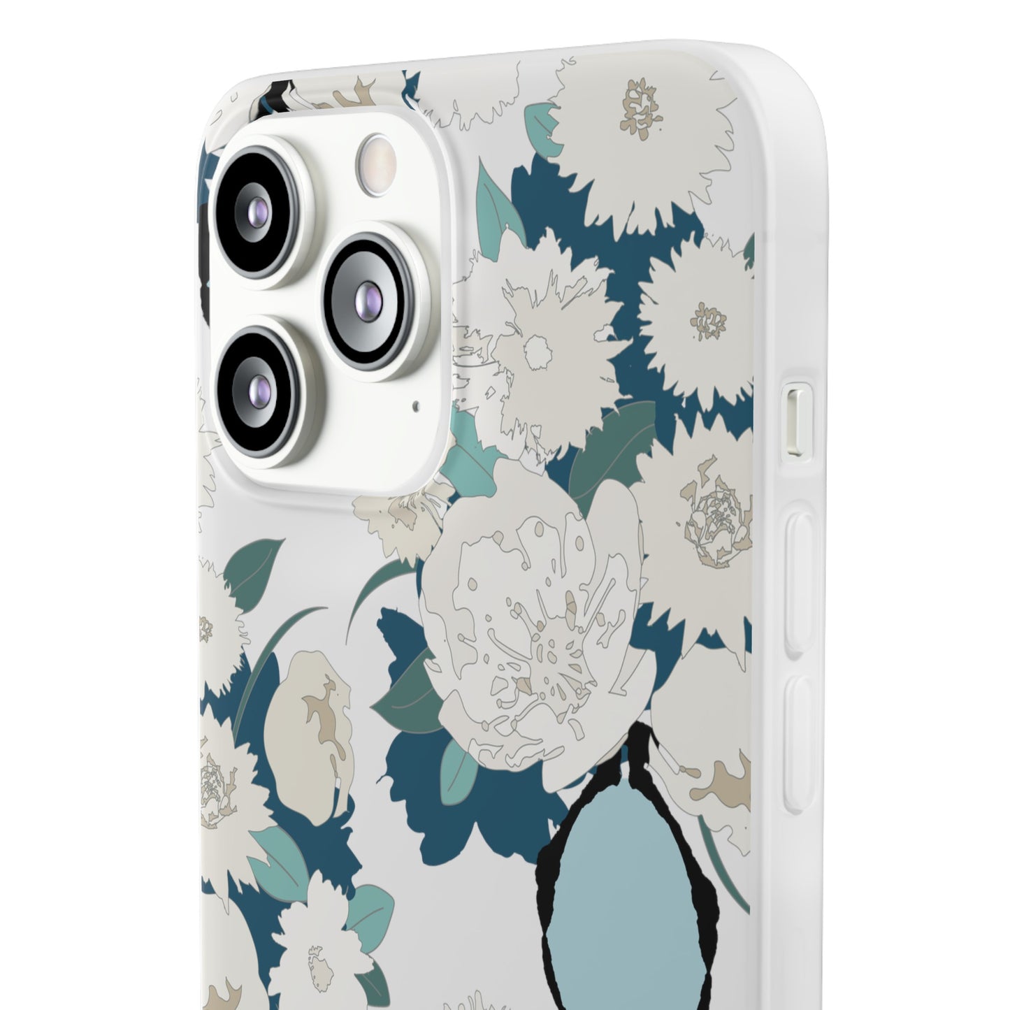 White Flowers in a Vase Flexi Cases for iPhone