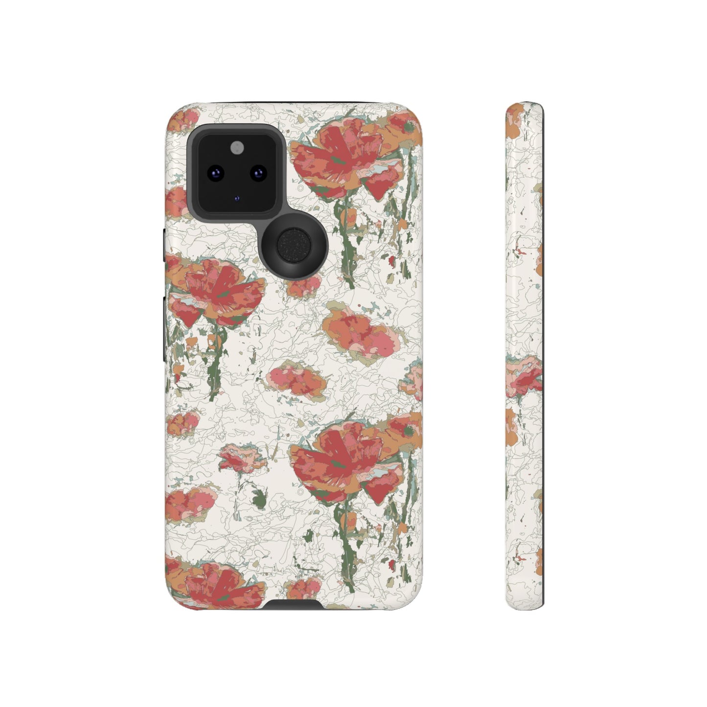 Orange Poppies Tough Cases for Google Pixel