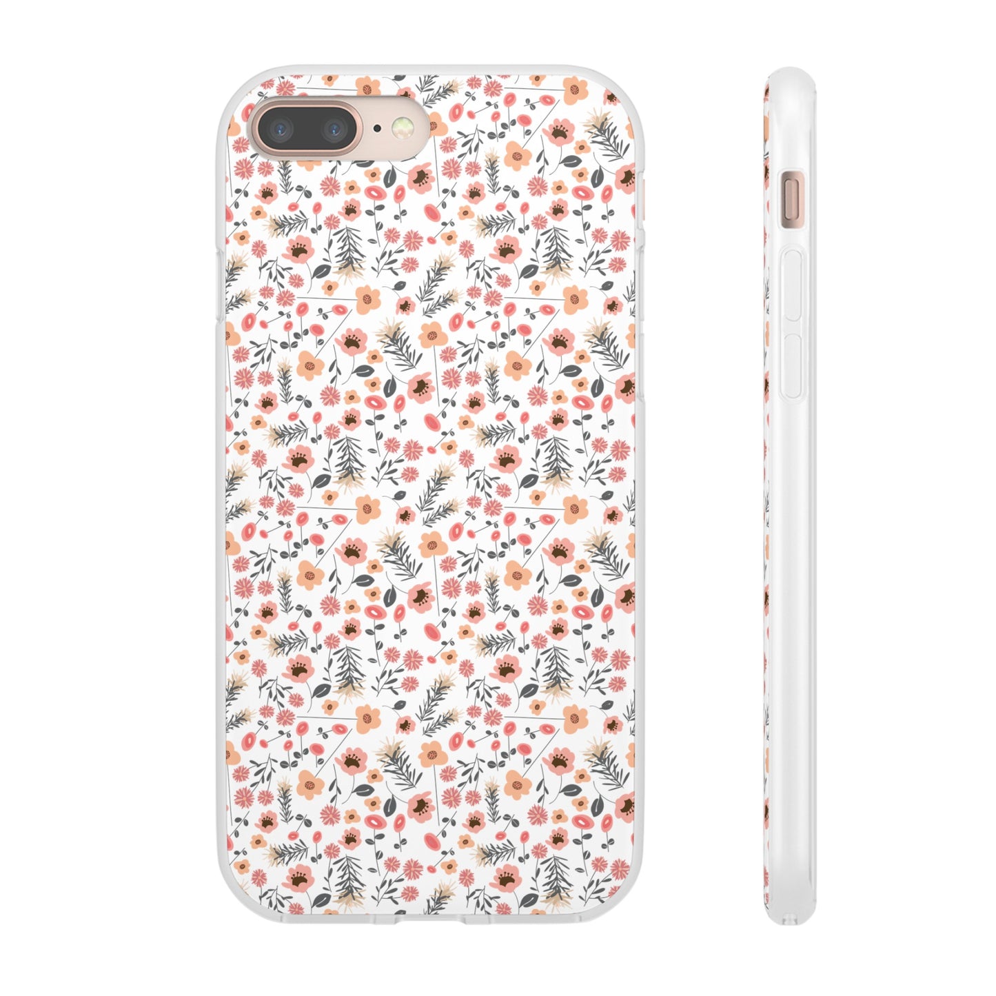 Peach Wildflowers Flexi Cases for iPhone