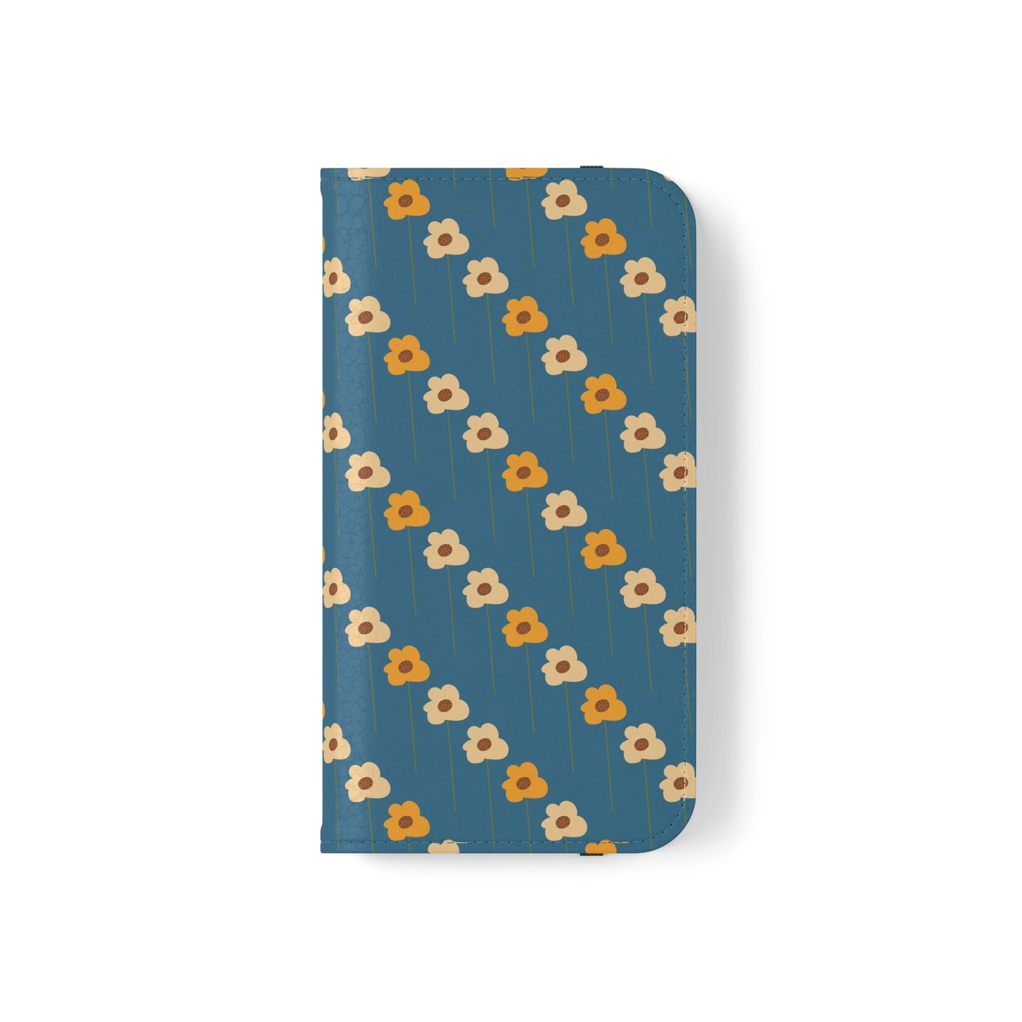 Yellow Wildflowers on Blue Flip Cases for iPhone