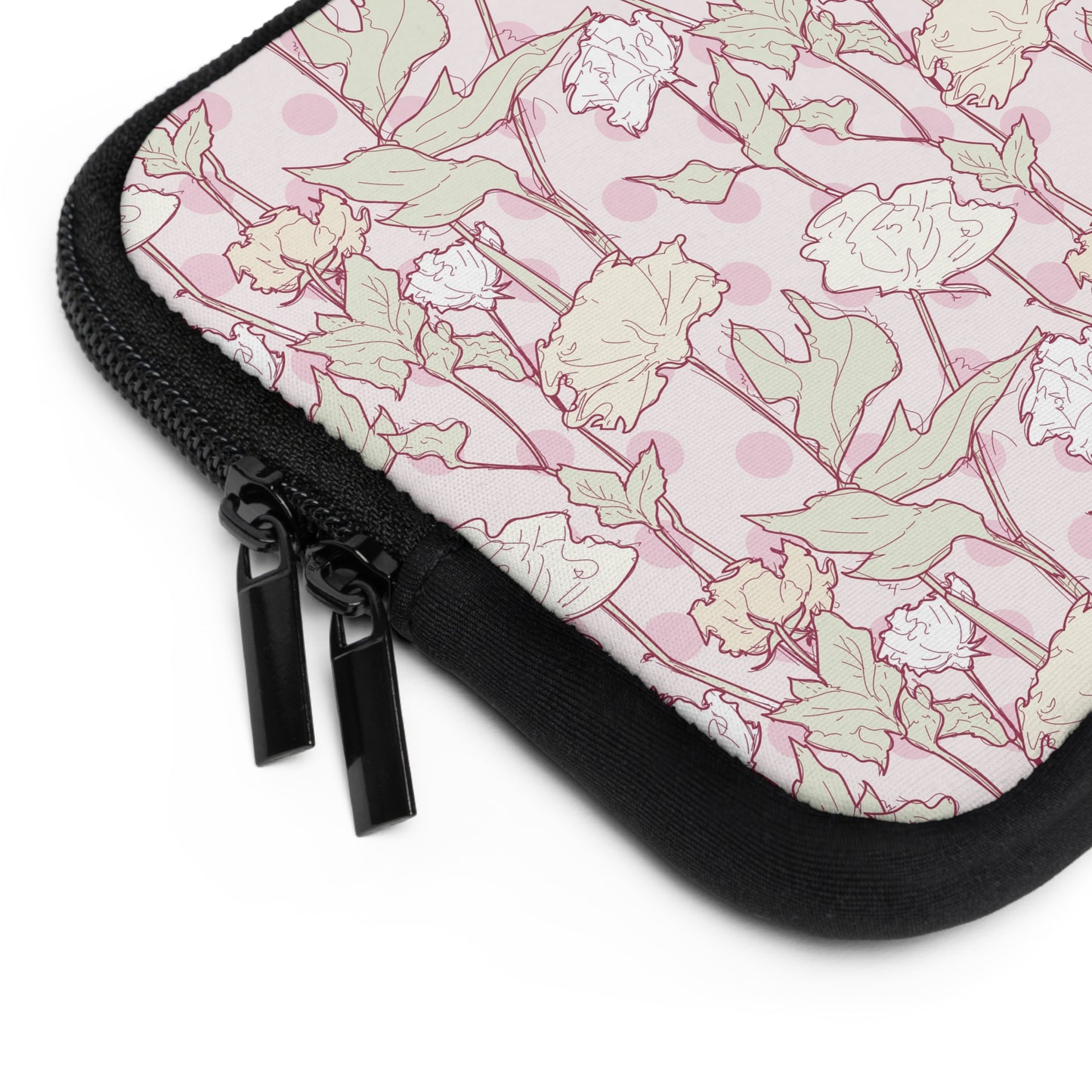 Roses and Dots in Pink Laptop Sleeve