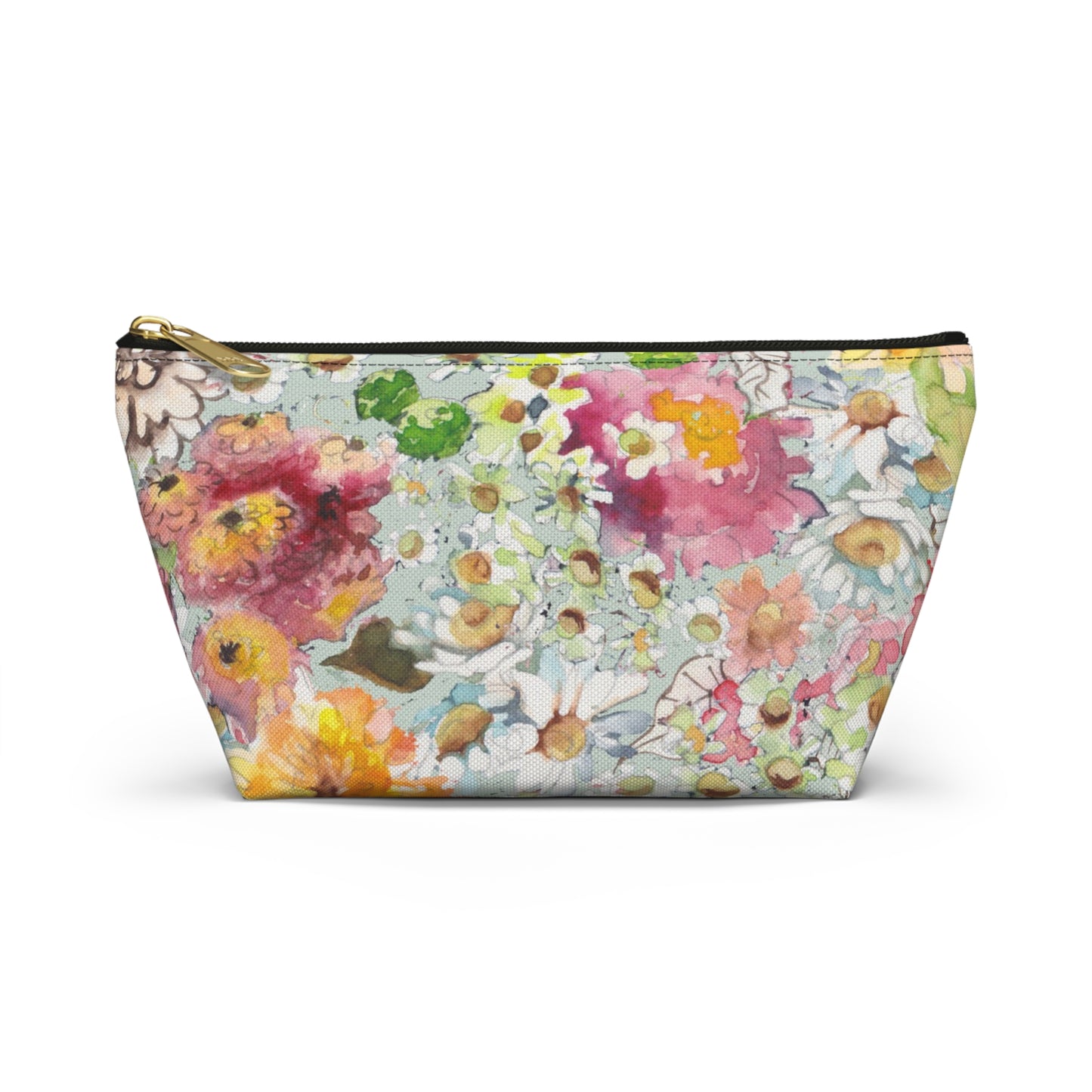 Farmhouse Floral Accessory Pouch w T-bottom