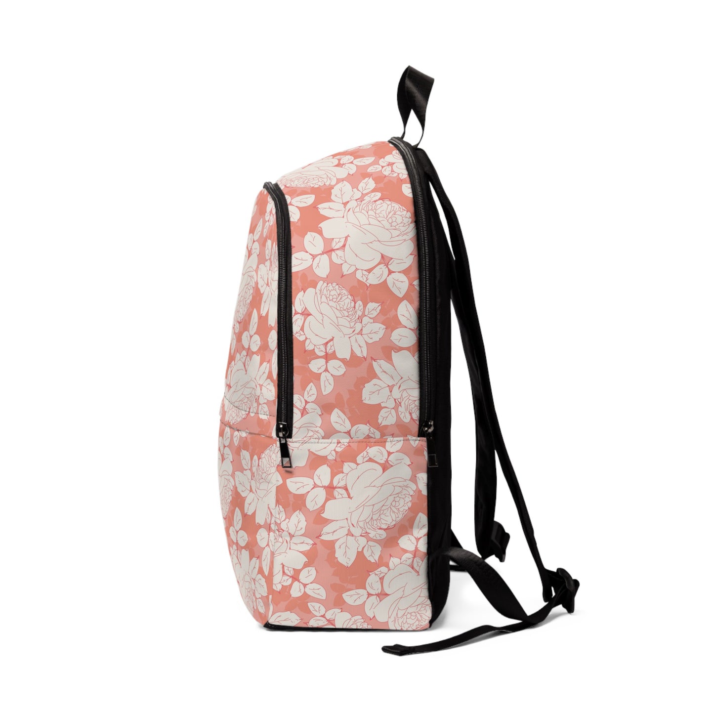 Peach and Cream Roses Fabric Backpack