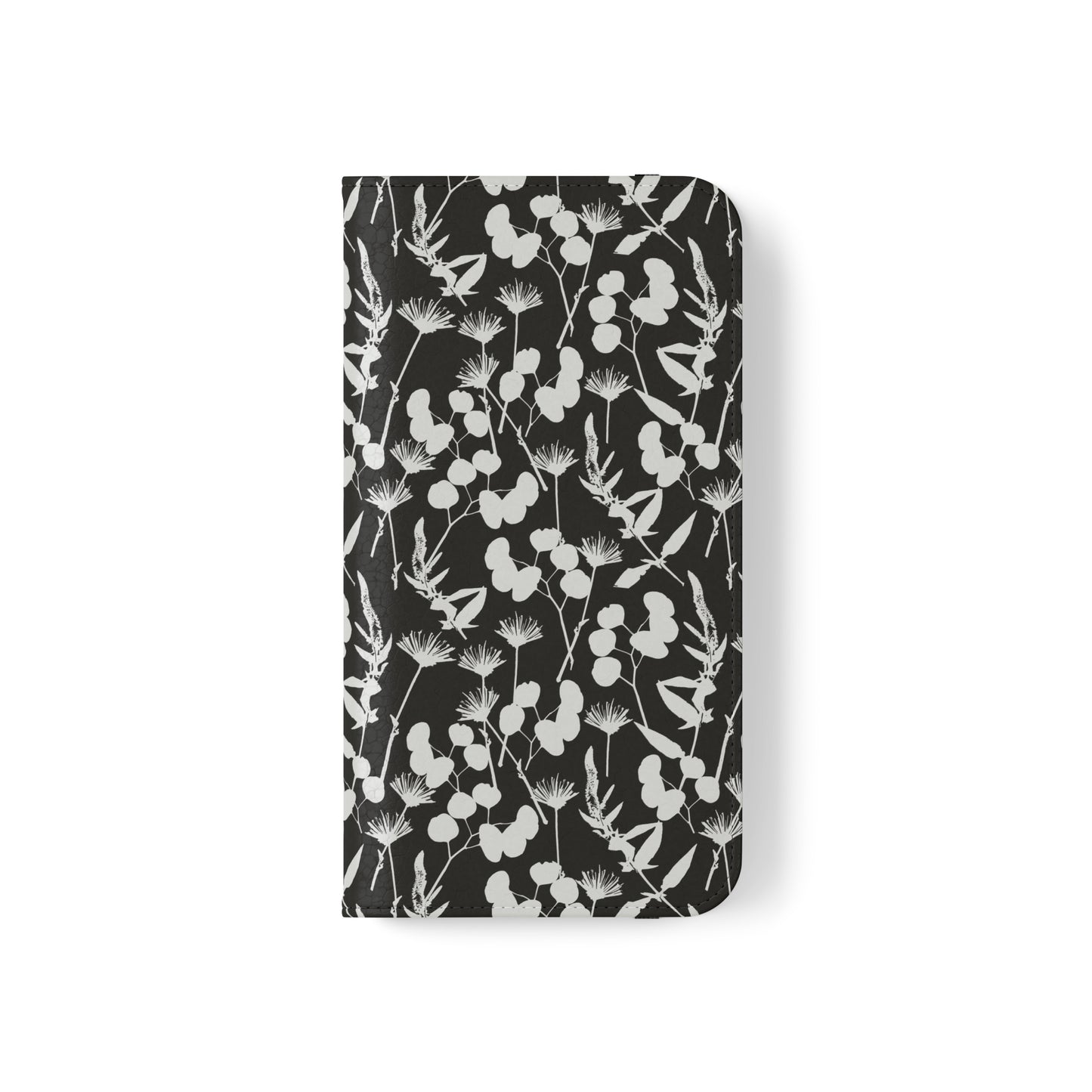 Black and White Floral Flip Cases for iPhone