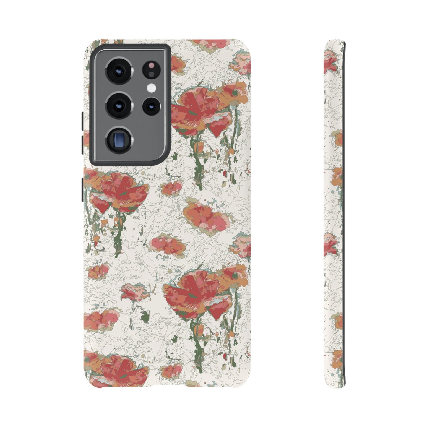 Orange Poppies Tough Cases for Samsung