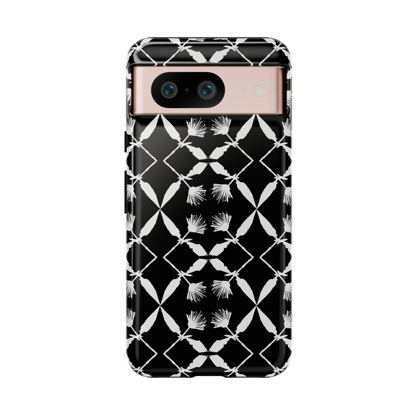 Black and White Floral Tough Cases for Google Pixel