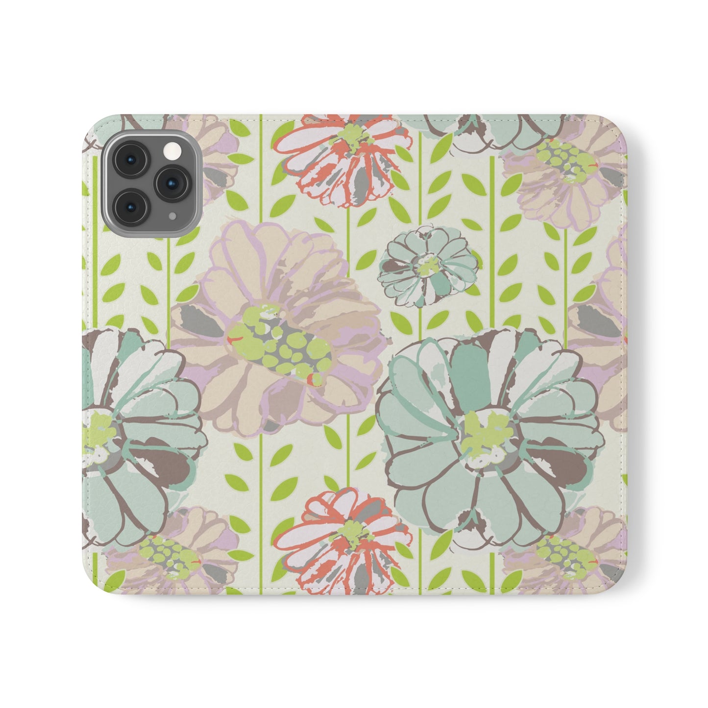 Soft Watercolor Floral Flip Cases for iPhone