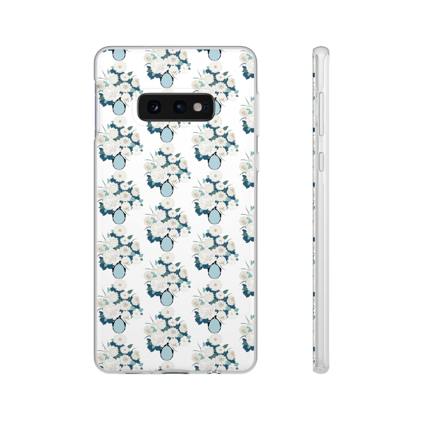 White Flowers in Vase Flexi Cases for Samsung