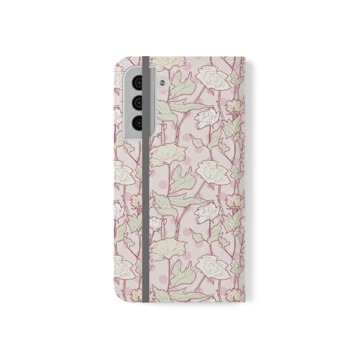 Roses and Dots in Pink Flip Cases for Samsung