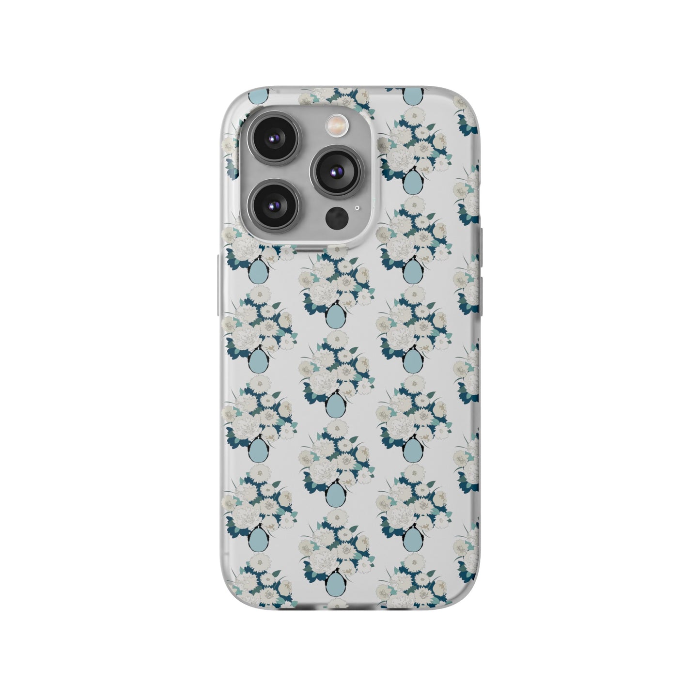 White Flowers in Vase Flexi Cases for iPhone