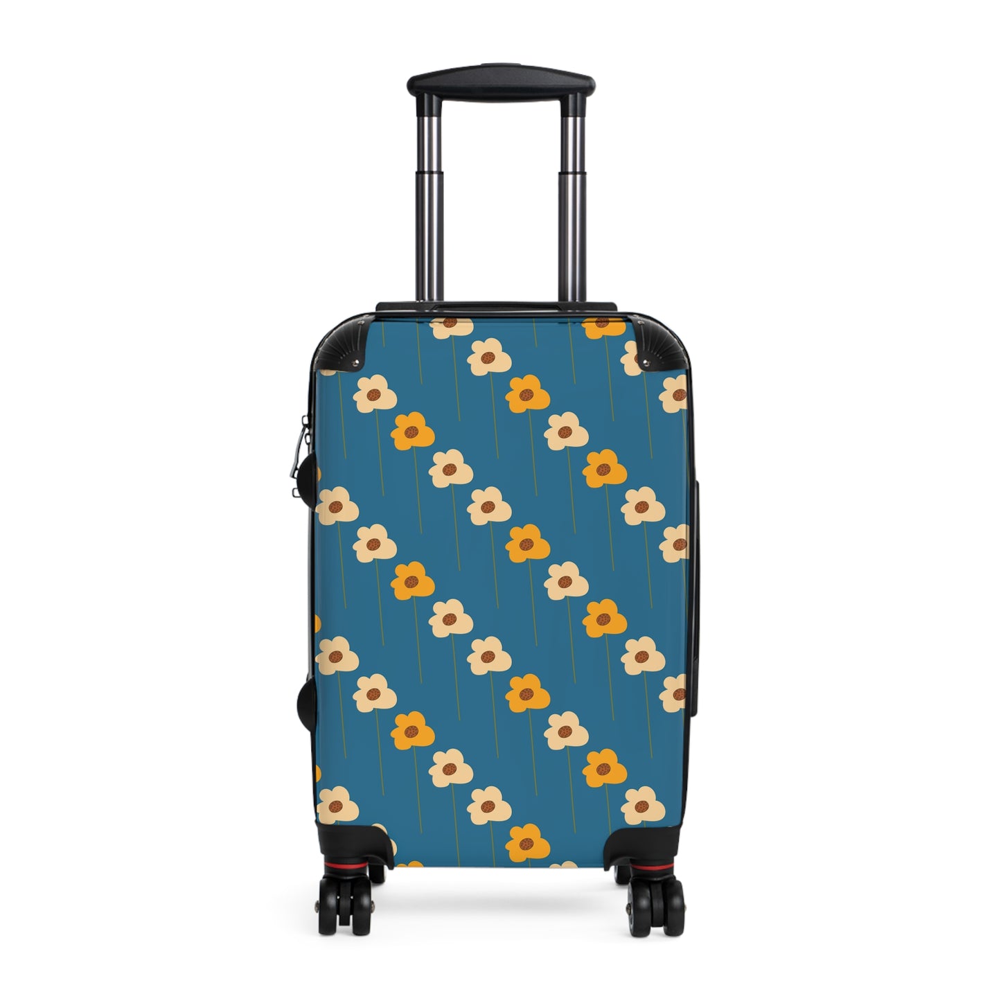 Yellow Wildflowers on Blue Suitcase