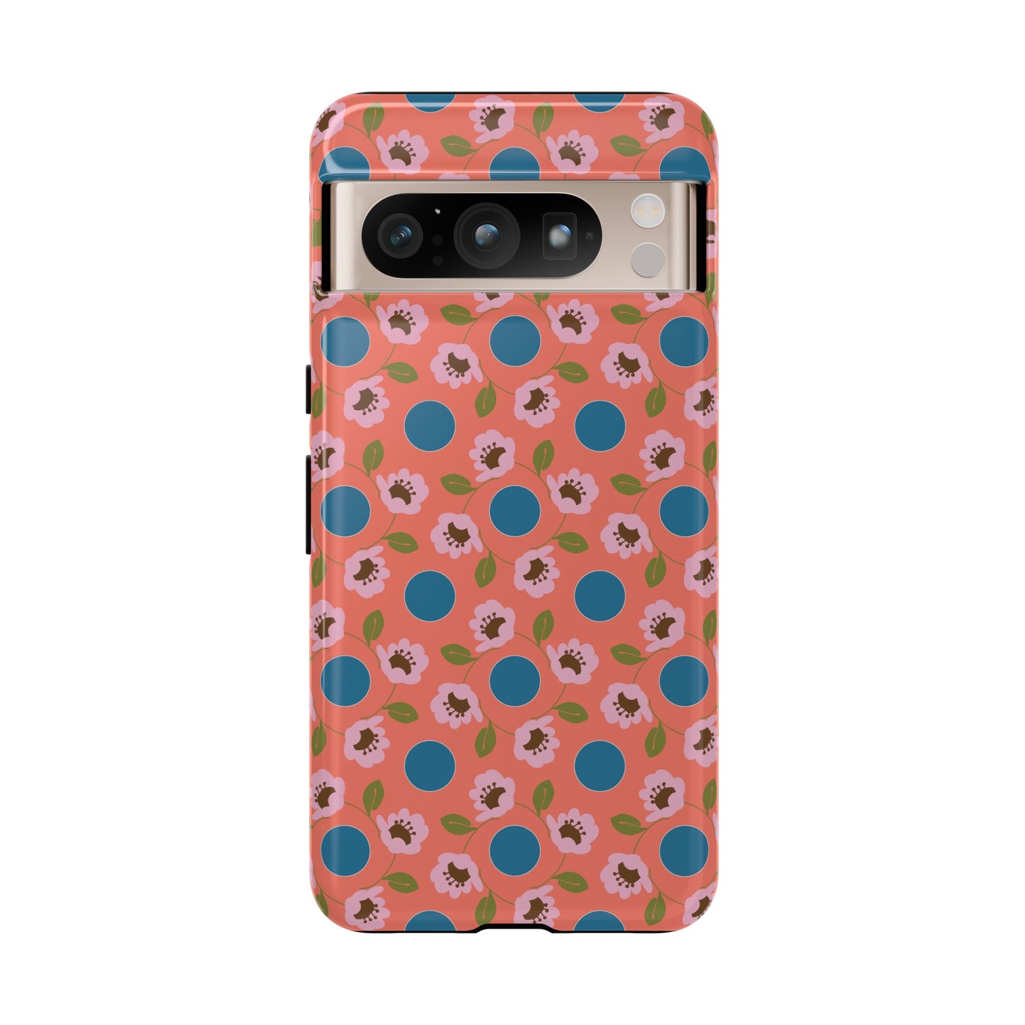 Wildflowers with Dots in Coral and Blue Tough Cases for Google Pixel