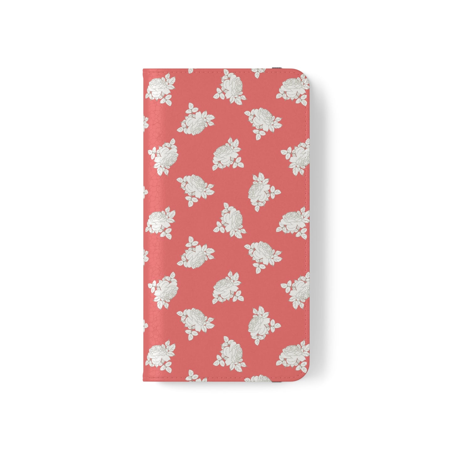 Cream Roses on Bright Coral Flip Cases for Samsung