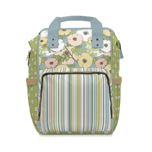 Playful Poppies Multifunctional Diaper Backpack