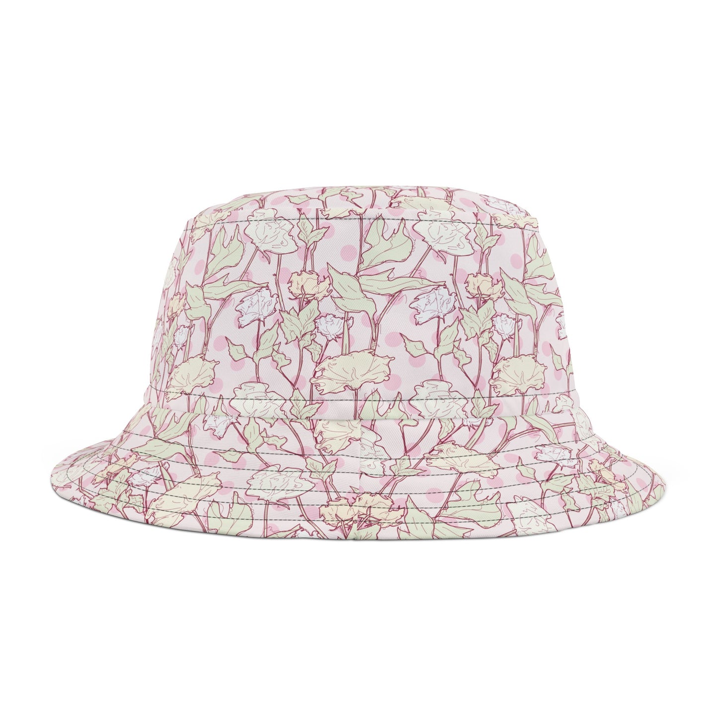 Roses and Dots in Pink Bucket Hat