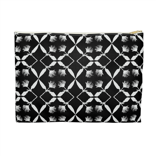 Black and White Floral Accessory Pouch