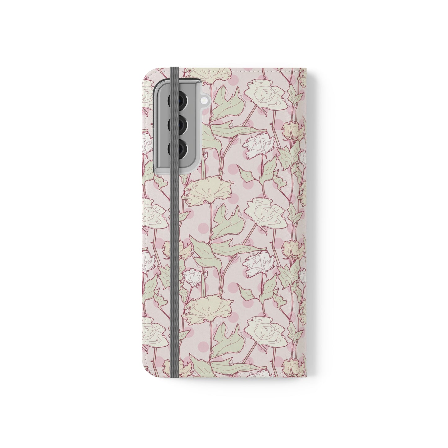 Roses and Dots in Pink Flip Cases for Samsung