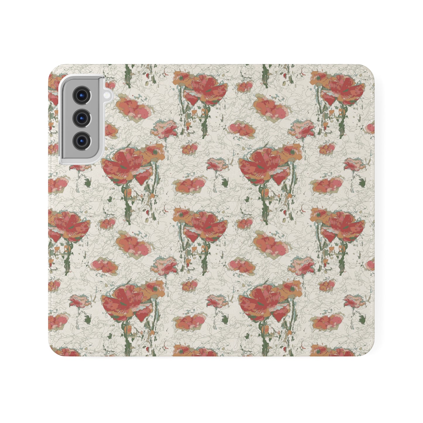 Orange Poppies Flip Cases for Samsung