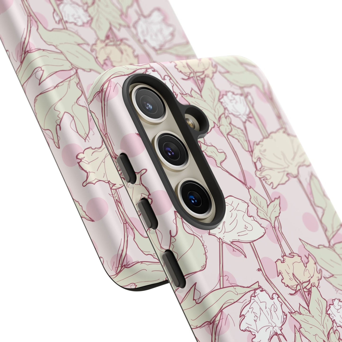 Roses and Dots in Pink Tough Cases for Samsung.