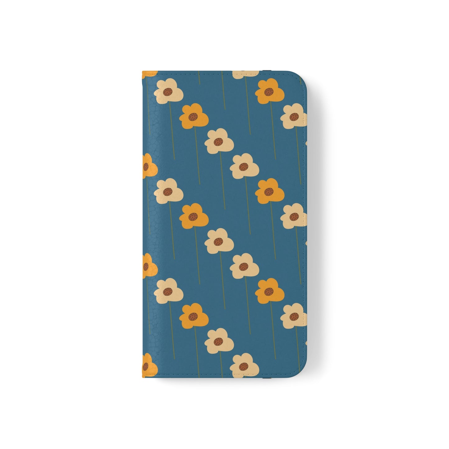 Yellow Wildflowers on Blue Flip Cases for Samsung