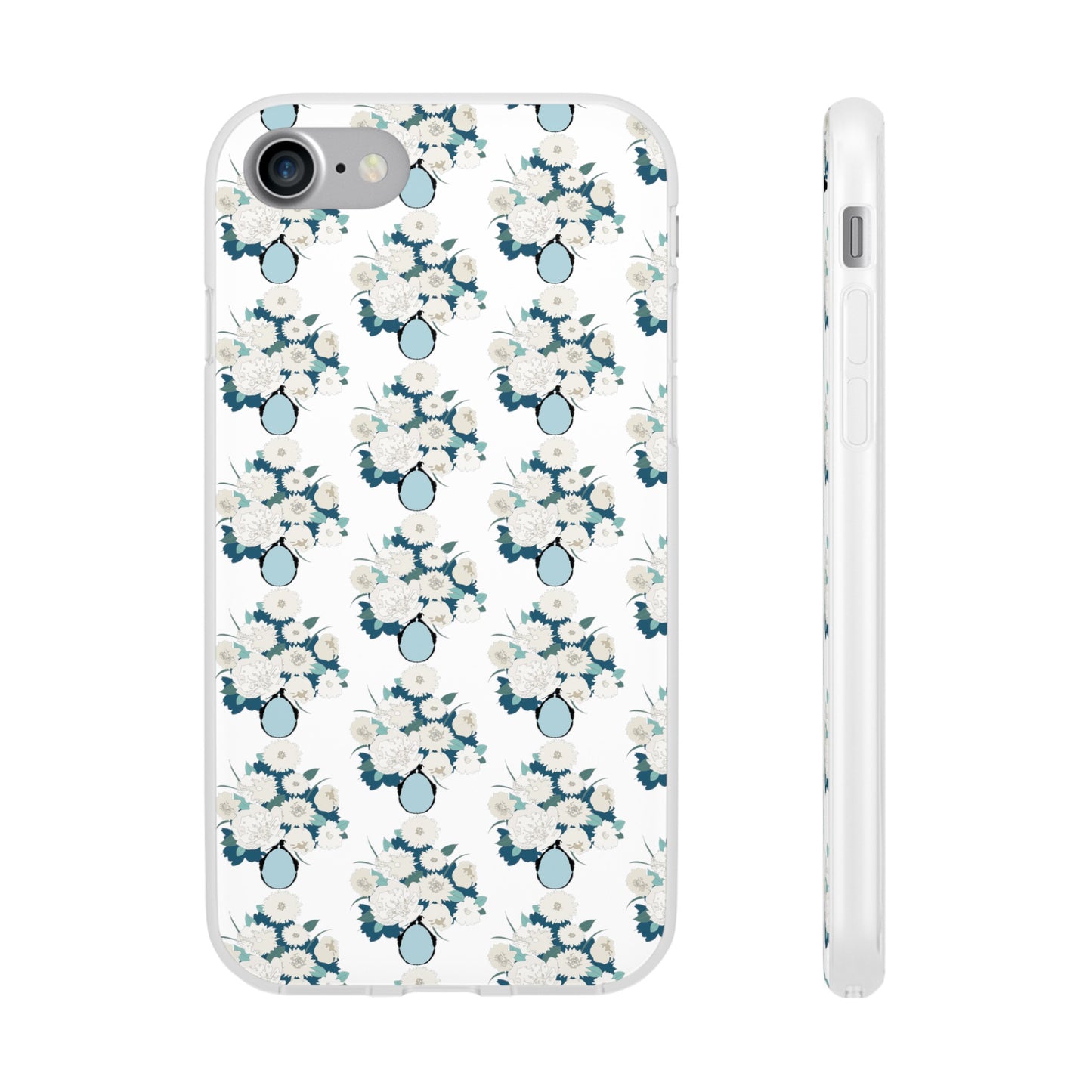 White Flowers in Vase Flexi Cases for iPhone