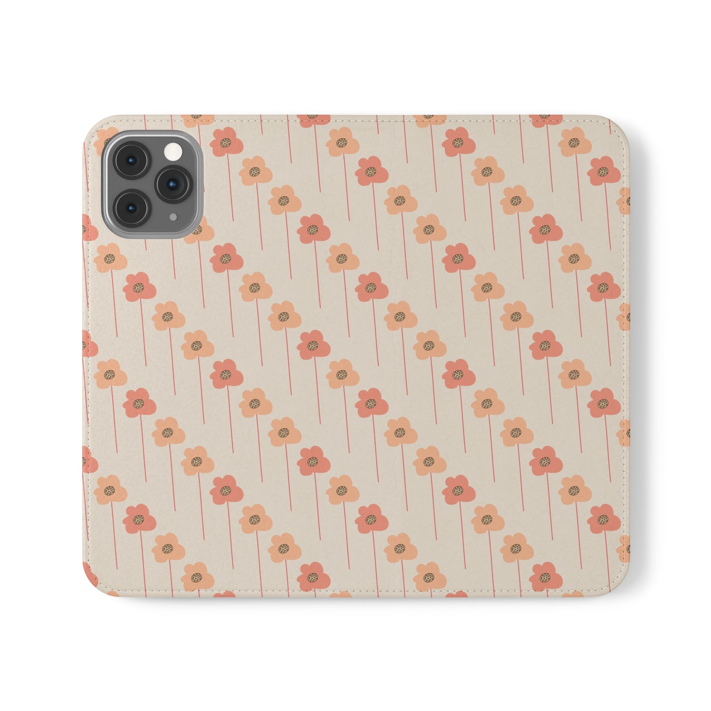 Peach and Cream Wildflowers Flip Cases for iPhone