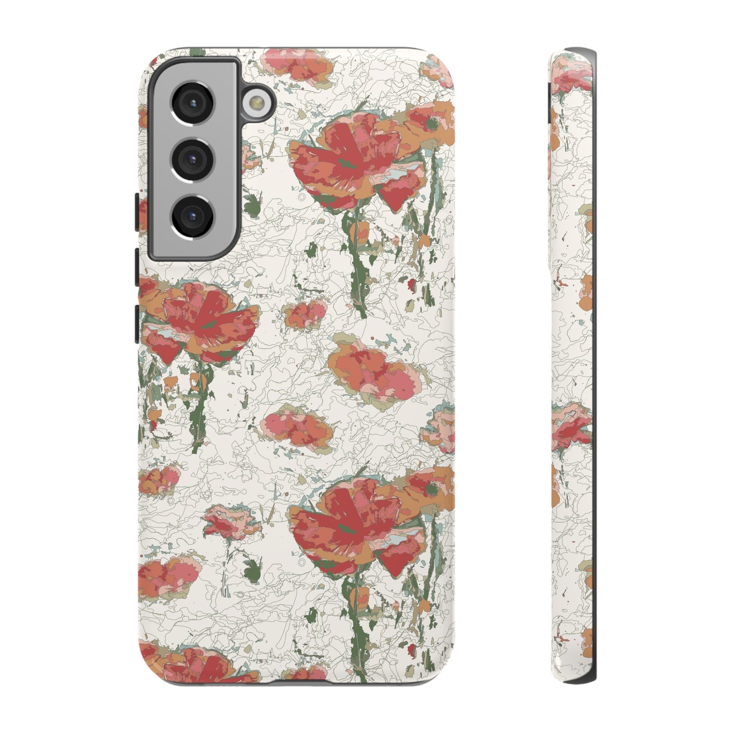 Orange Poppies Tough Cases for Samsung