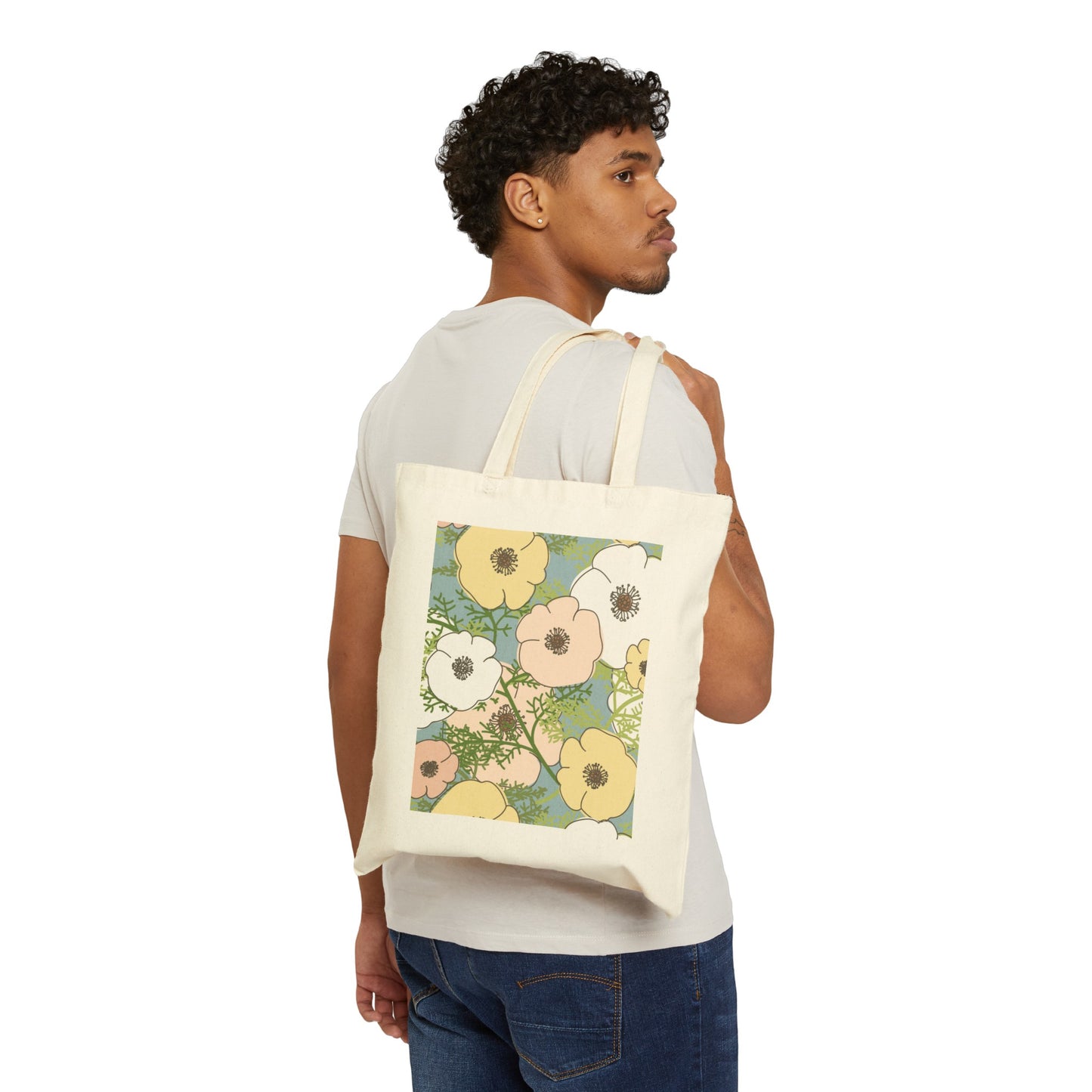 Playful Poppies Cotton Canvas Tote Bag