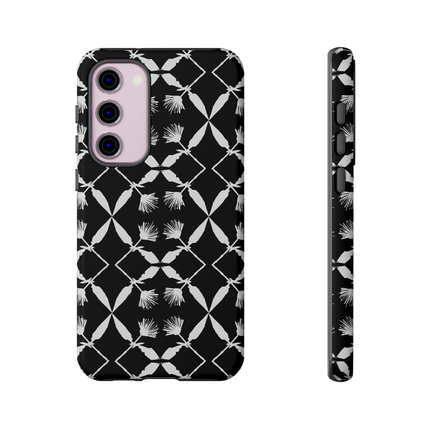 Black and White Floral Tough Cases for Google Pixel