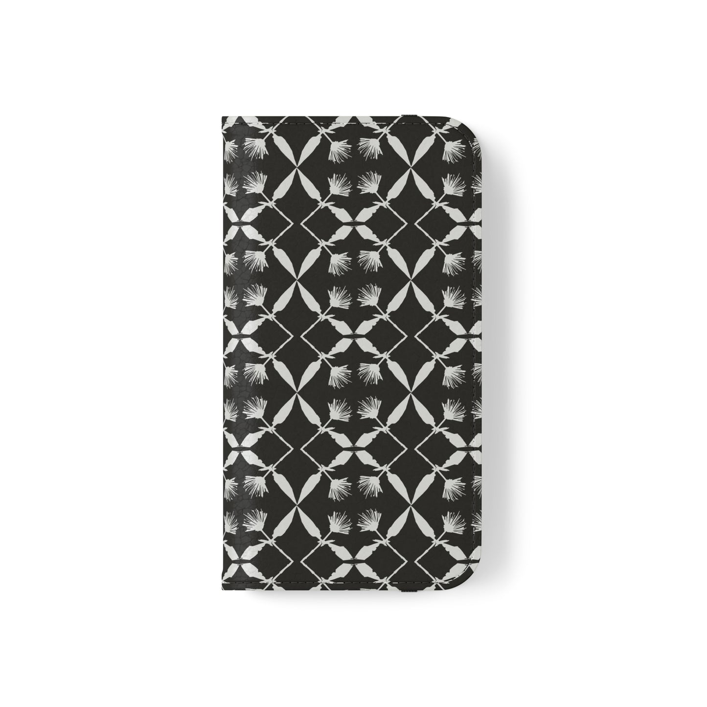 Black and White Floral Flip Cases for iPhone