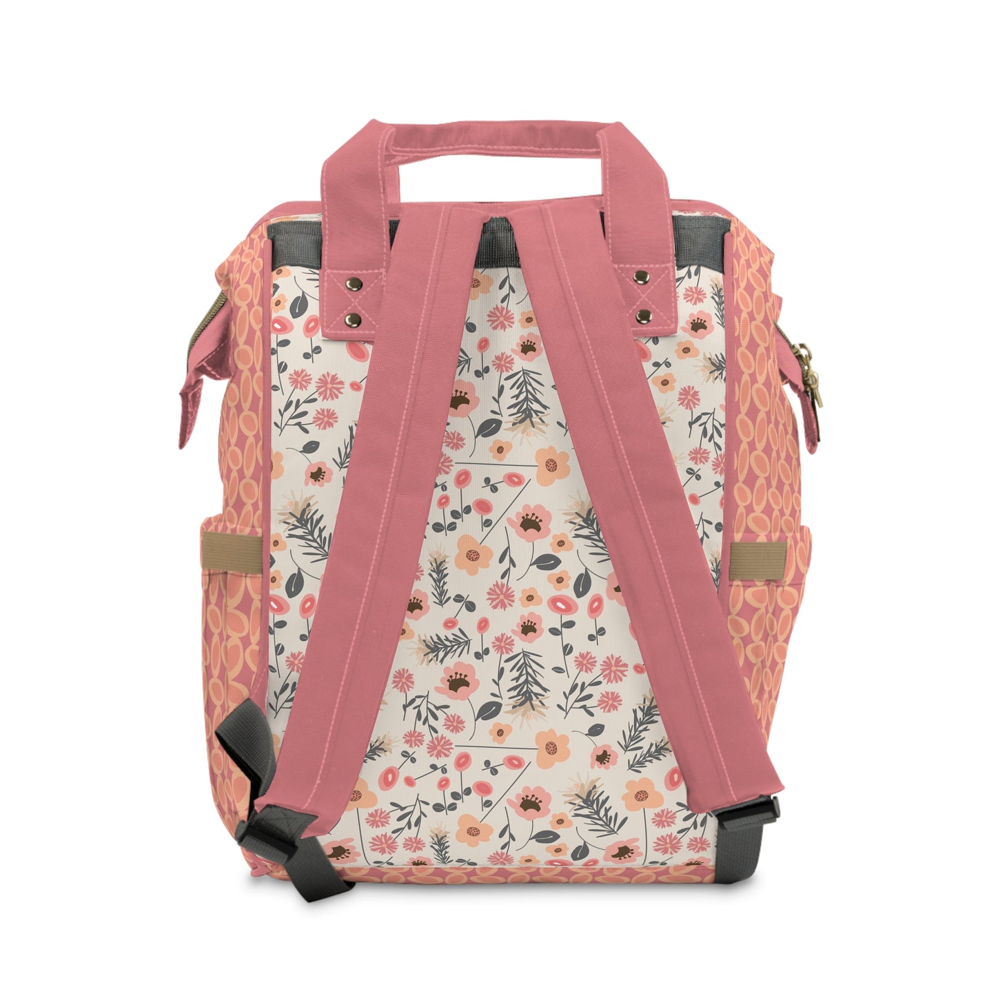 Peach and Cream Wildflowers Multifunctional Diaper Backpack