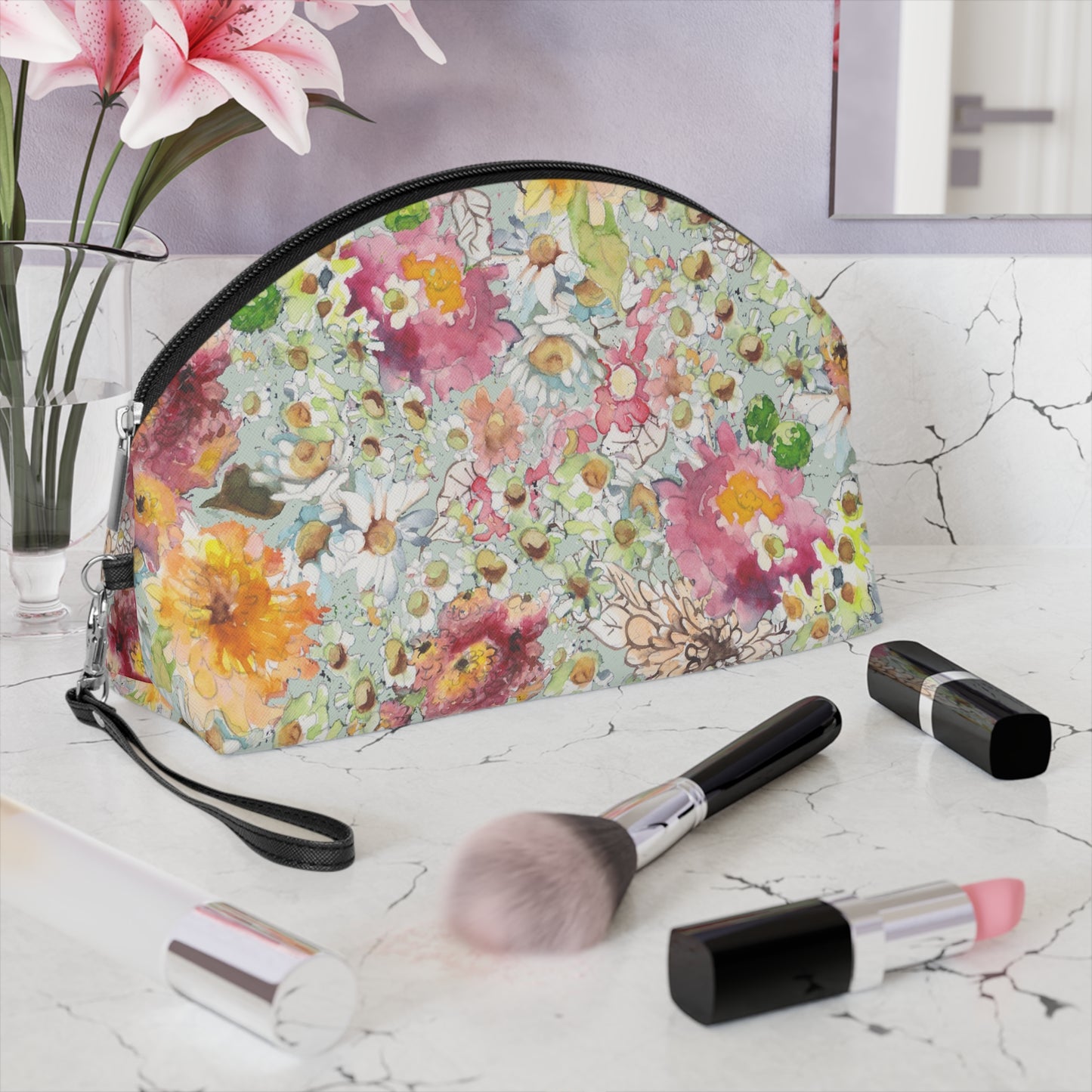 Farmhouse Floral Makeup Bag