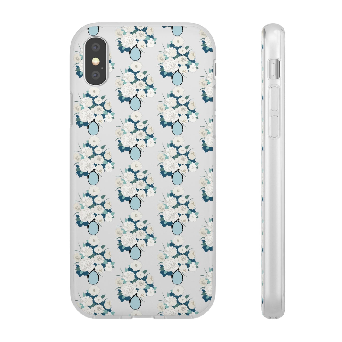 White Flowers in Vase Flexi Cases for iPhone